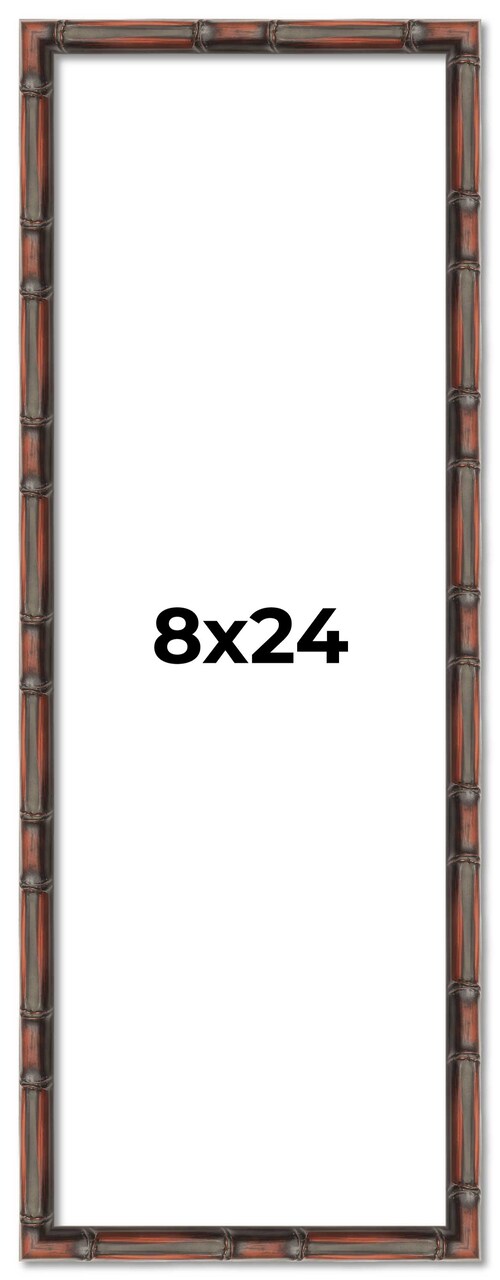 8x24 Bamboo Picture Frame with UV-Resistant Acrylic & Acid Free Backing, Available in 4 Finishes - Brown, Black, Gold, and Natural